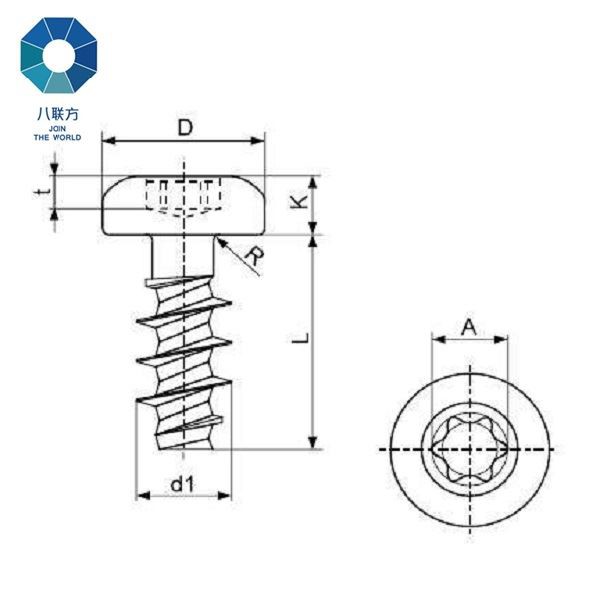 彩色ZincPT螺丝